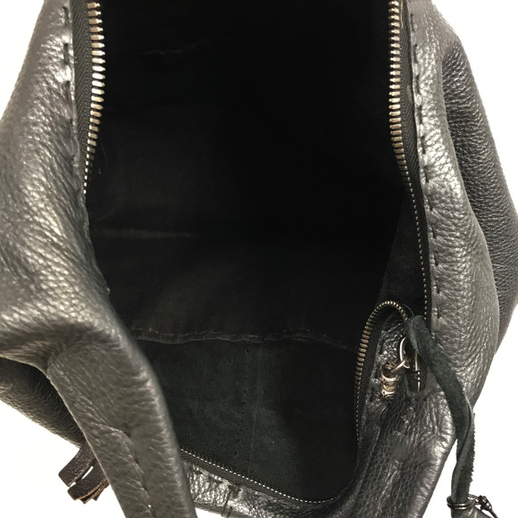 ❤️SOLD❤️ Henry Beguelin Charcoal Leather Hobo Bag - Picture 6 of 8